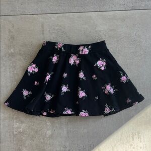 Flowers by Zoe Black Skirt with Pink Floral Pattern